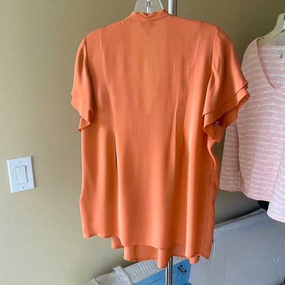 Joie Silk blouse with tie in Spicy orange color - Picture 3 of 3